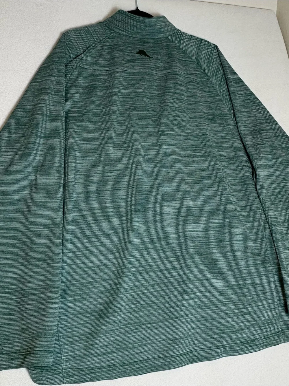 Tommy Bahama Green Heathered Quarter-Zip Pullover with Crest